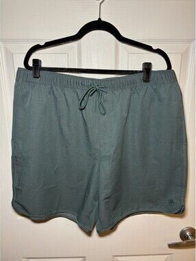 Free Fly Reverb Men’s Athletic Shorts Size XXL 7” Inseam Green Unlined